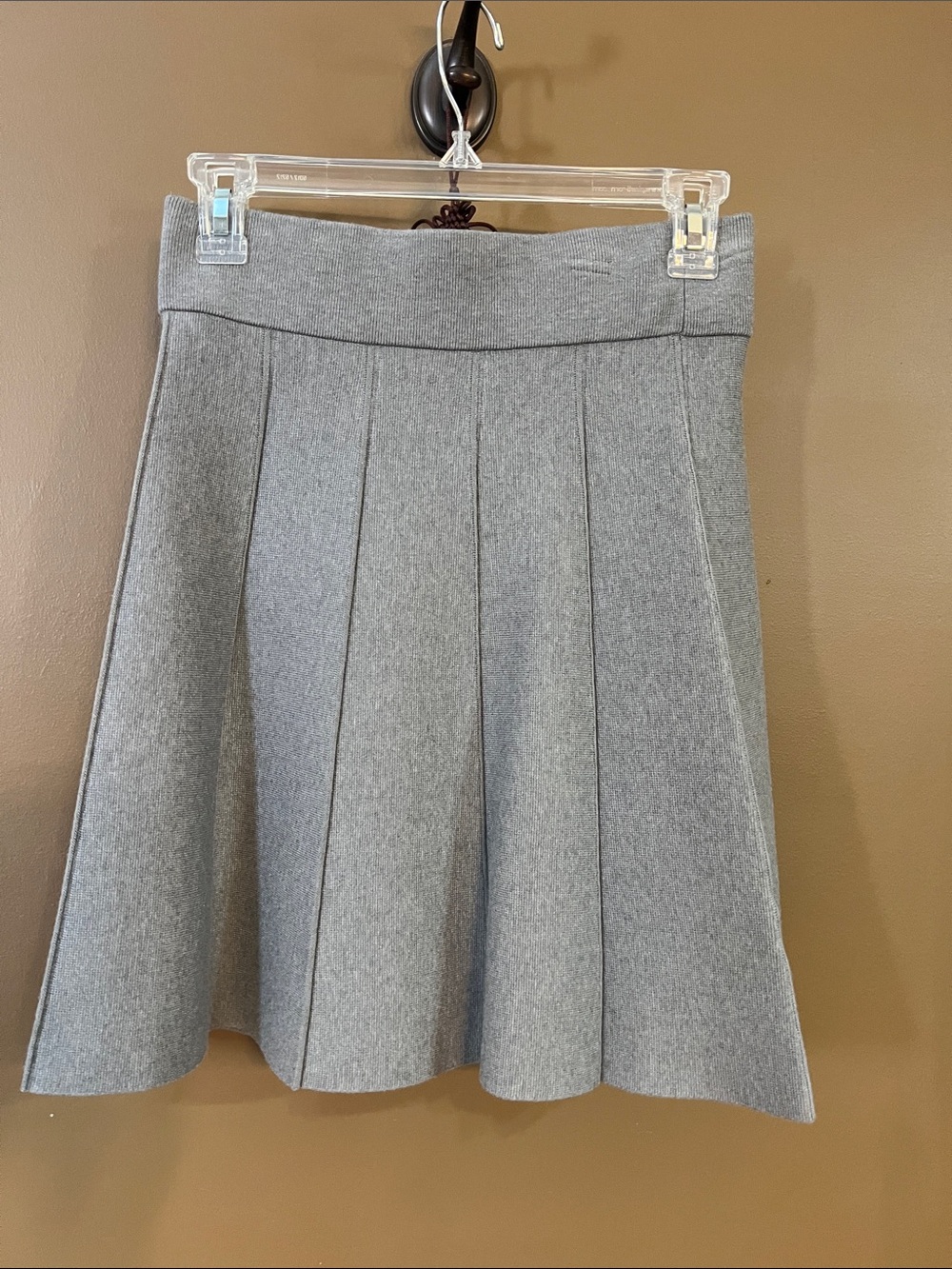 Ann Taylor Gray Pleated A-Line Skirt